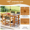Acacia Wood Dining Table for 6 People Heavy-Duty Indoor Outdoor
