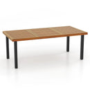 79 Inch Acacia Wood Dining Table 8-Person Patio Table with 1.9 Inch Umbrella Hole and Adjustable Foot Pads by LJGDeals