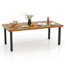 79 Inch Acacia Wood Dining Table 8-Person Patio Table with 1.9 Inch Umbrella Hole and Adjustable Foot Pads by LJGDeals