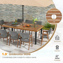 79 Inch Acacia Wood Dining Table 8-Person Patio Table with 1.9 Inch Umbrella Hole and Adjustable Foot Pads by LJGDeals
