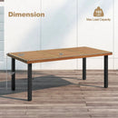 79 Inch Acacia Wood Dining Table 8-Person Patio Table with 1.9 Inch Umbrella Hole and Adjustable Foot Pads by LJGDeals