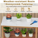 Outdoor Potting Bench Acacia Wood Garden Potting Table Planting Work Bench Station with Louvered Doors by DirectDeals