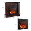 Acacia Wood Mirror & Electric Fireplace TV Stand Set - Rustic Vintage Home Heating Bundle by LJGDeals