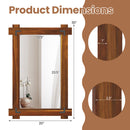 Acacia Wood Mirror & Electric Fireplace TV Stand Set - Rustic Vintage Home Heating Bundle