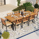 Acacia Wood Outdoor Furniture Set 9 Pieces Patio Dining Set with 8 Chairs by DirectDeals