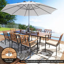 Acacia Wood Outdoor Furniture Set 9 Pieces Patio Dining Set with 8 Chairs by LJGDeals