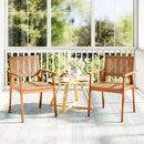 Acacia Wood Outdoor Dining Chairs Set of 2 PE Rattan Patio Chairs with Backrests and Armrests by LJGDeals