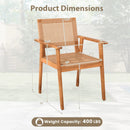 Acacia Wood Outdoor Dining Chairs Set of 2 PE Rattan Patio Chairs with Backrests and Armrests by LJGDeals