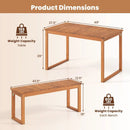 Acacia Wood Outdoor Garden Bench Set of 1/2 with Slatted Seat for Front Porch by LJGDeals