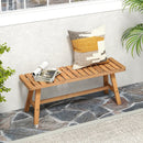 Acacia Wood Outdoor Garden Bench Set of 1/2 with Slatted Seat and 800 lbs Capacity by LJGDeals