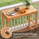 Acacia Wood Outdoor Bar Table with Slatted Tabletop for Balcony by LJGDeals