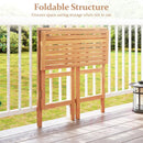 Acacia Wood Outdoor Bar Table with Slatted Tabletop for Balcony by LJGDeals