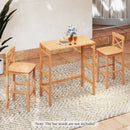 Acacia Wood Outdoor Bar Table with Slatted Tabletop for Balcony by LJGDeals