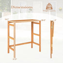 Acacia Wood Outdoor Bar Table with Slatted Tabletop for Balcony by LJGDeals