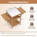 Acacia Wood Outdoor Grill Table with Faux Marble Top and Drop by LJGDeals