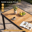 Acacia Wood Outdoor Dining Table with 1.97" Umbrella Hole for 6 People by LJGDeals