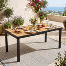 Acacia Wood Outdoor Dining Table with 1.97" Umbrella Hole for 6 People by LJGDeals
