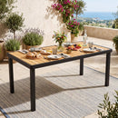 Acacia Wood Outdoor Dining Table with 1.97" Umbrella Hole for 6 People by DirectDeals