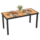 Acacia Wood Outdoor Dining Table with 1.97" Umbrella Hole for 6 People by LJGDeals