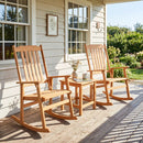 Acacia Wood Oversized Rocking Chair with High Back by LJGDeals