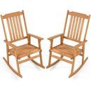 Acacia Wood Oversized Rocking Chair with High Back by LJGDeals