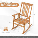 Acacia Wood Oversized Rocking Chair with High Back by LJGDeals