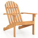 Acacia Wood Patio Adirondack Chair with Inclined Seat and High Backrest for Porch Poolside-Natural by LJGDeals