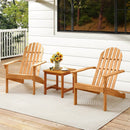 Acacia Wood Patio Adirondack Chair with Inclined Seat and High Backrest for Porch Poolside-Natural by LJGDeals