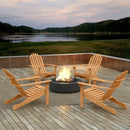 Acacia Wood Patio Adirondack Chair with Inclined Seat and High Backrest for Porch Poolside-Natural by LJGDeals