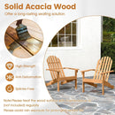 Acacia Wood Patio Adirondack Chair with Inclined Seat and High Backrest for Porch Poolside-Natural by LJGDeals