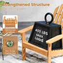 Acacia Wood Patio Adirondack Chair with Inclined Seat and High Backrest for Porch Poolside-Natural by LJGDeals