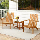Acacia Wood Patio Adirondack Chair with Inclined Seat and High Backrest for Porch-Natural by LJGDeals