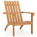 Acacia Wood Patio Adirondack Chair with Inclined Seat and High Backrest for Porch-Natural by LJGDeals