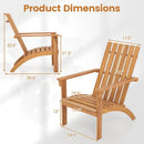 Acacia Wood Patio Adirondack Chair with Inclined Seat and High Backrest for Porch-Natural by LJGDeals