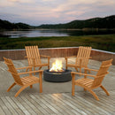 Acacia Wood Patio Adirondack Chair with Inclined Seat and High Backrest for Porch-Natural by LJGDeals