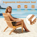 Acacia Wood Patio Adirondack Chair with Inclined Seat and High Backrest for Porch-Natural by LJGDeals