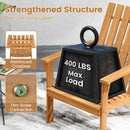 Acacia Wood Patio Adirondack Chair with Inclined Seat and High Backrest for Porch-Natural by LJGDeals
