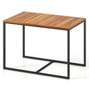 Acacia Wood Patio Dining Table with Metal Frame-Navy by LJGDeals