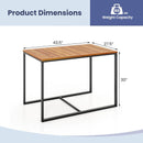 Acacia Wood Patio Dining Table with Metal Frame-Navy by LJGDeals