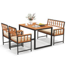 4 Pieces Acacia Wood Patio Dining Set with 1 Rectangular Table-Natural by LJGDeals