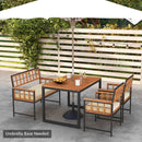 4 Pieces Acacia Wood Patio Dining Set with 1 Rectangular Table-Natural by LJGDeals