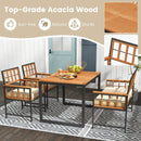 4 Pieces Acacia Wood Patio Dining Set with 1 Rectangular Table-Natural by LJGDeals