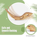 Acacia Wood Patio Rocking Sun Lounger Chaise Lounge with Ergonomic Curved Seat