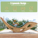 Acacia Wood Patio Rocking Sun Lounger Chaise Lounge with Ergonomic Curved Seat by LJGDeals