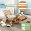 Acacia Wood Patio Rocking Sun Lounger Chaise Lounge with Ergonomic Curved Seat by LJGDeals