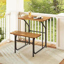 Acacia Wood Patio Table Bench Set One-Side Picnic Table and Seat by LJGDeals