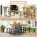 Acacia Wood Patio Table Bench Set One-Side Picnic Table and Seat by LJGDeals
