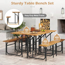 Acacia Wood Patio Table Bench Set One-Side Picnic Table and Seat by LJGDeals