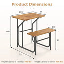Acacia Wood Patio Table Bench Set One-Side Picnic Table and Seat by LJGDeals