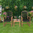 3 Pieces Acacia Wood Rocking Bistro Set by LJGDeals